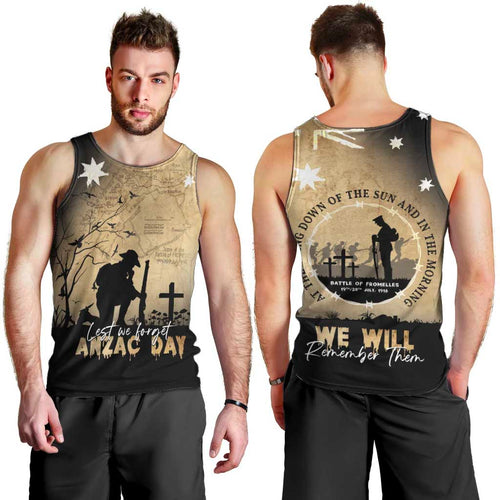 Australia ANZAC Day Men Tank Top Battle Of Fromelles Lest We Forget