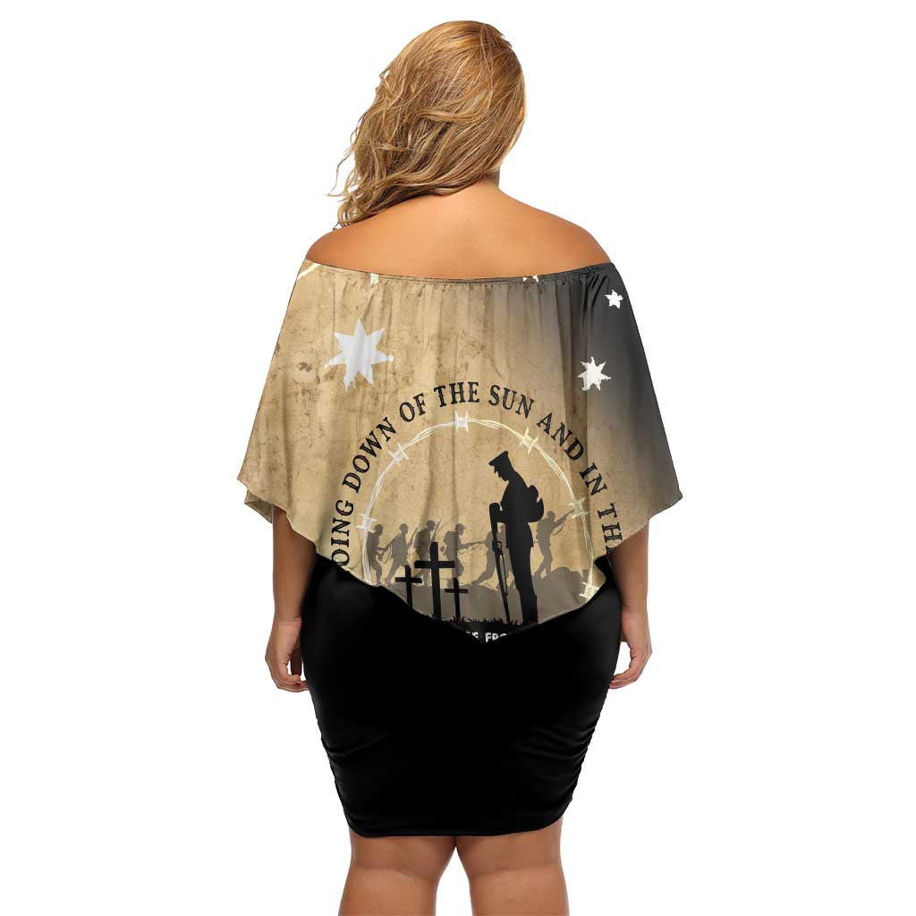 Australia ANZAC Day Off Shoulder Short Dress Battle Of Fromelles Lest We Forget