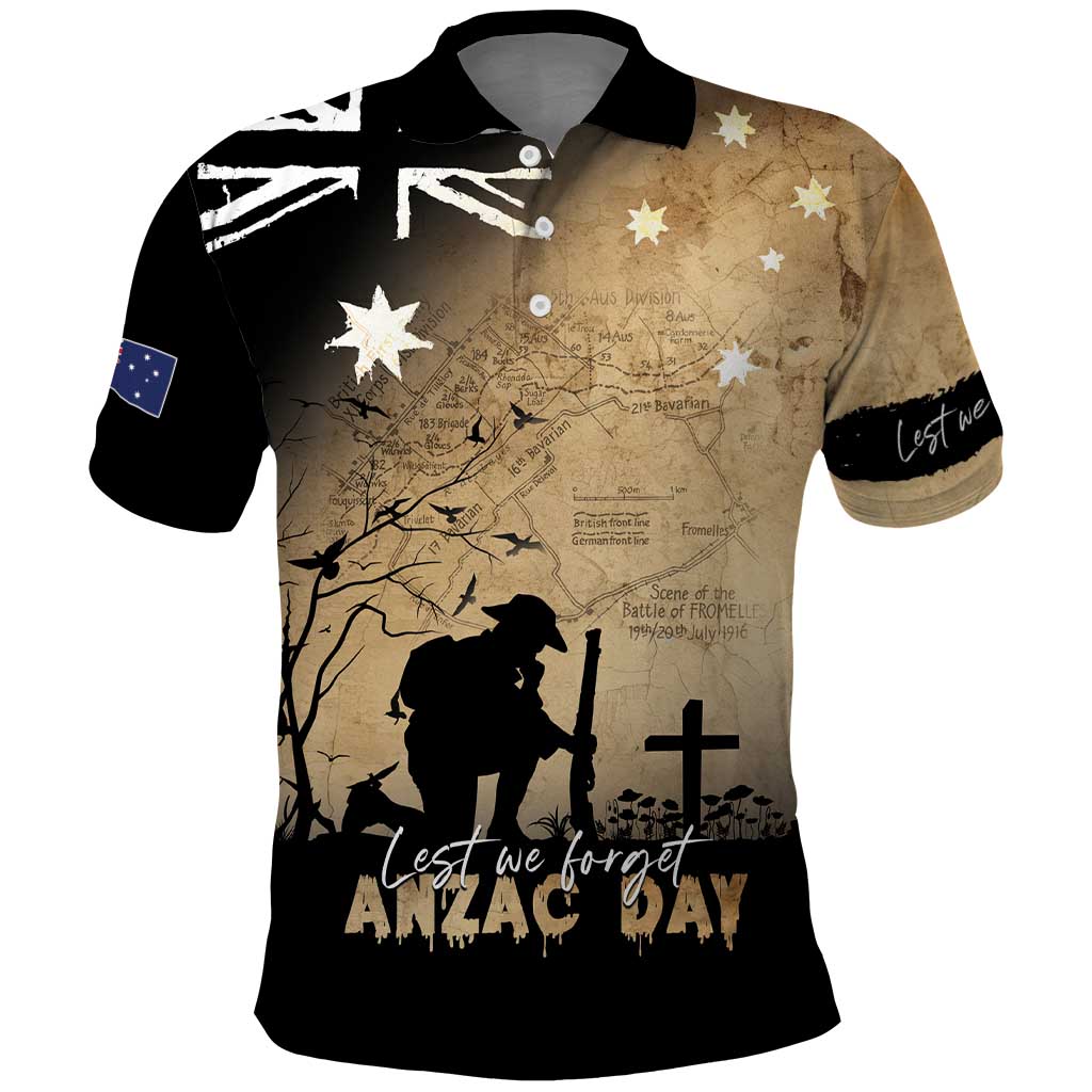 Australia ANZAC Day Polo Shirt Battle Of Fromelles Lest We Forget