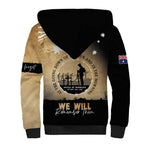 Australia ANZAC Day Sherpa Hoodie Battle Of Fromelles Lest We Forget