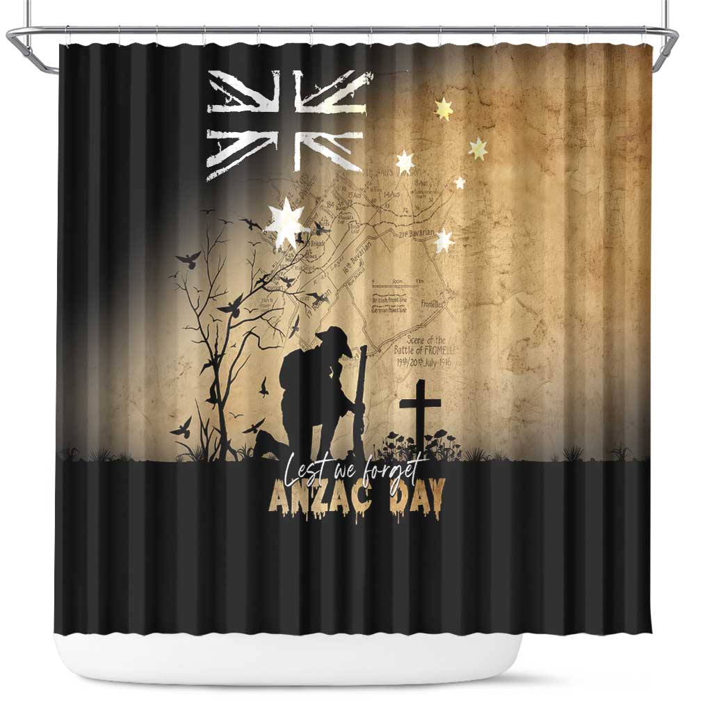 Australia ANZAC Day Shower Curtain Battle Of Fromelles Lest We Forget