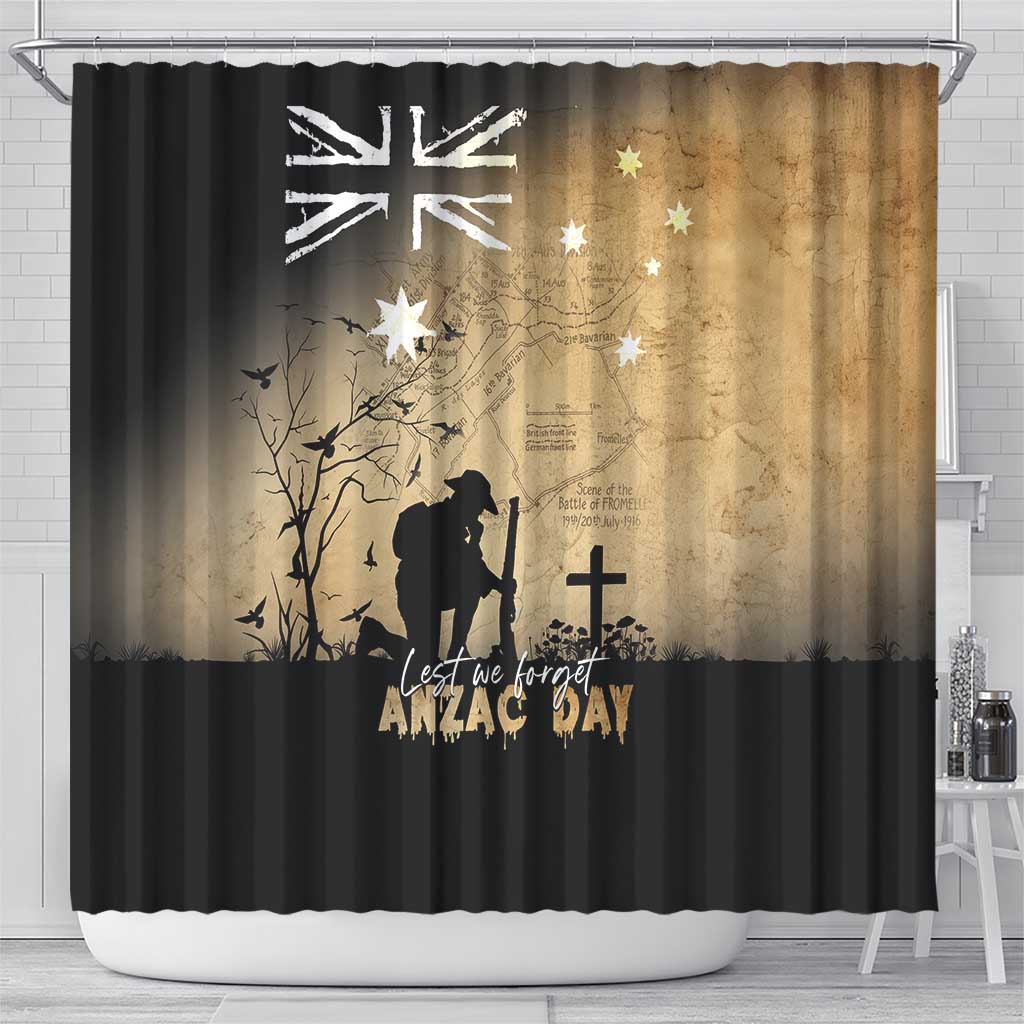 Australia ANZAC Day Shower Curtain Battle Of Fromelles Lest We Forget