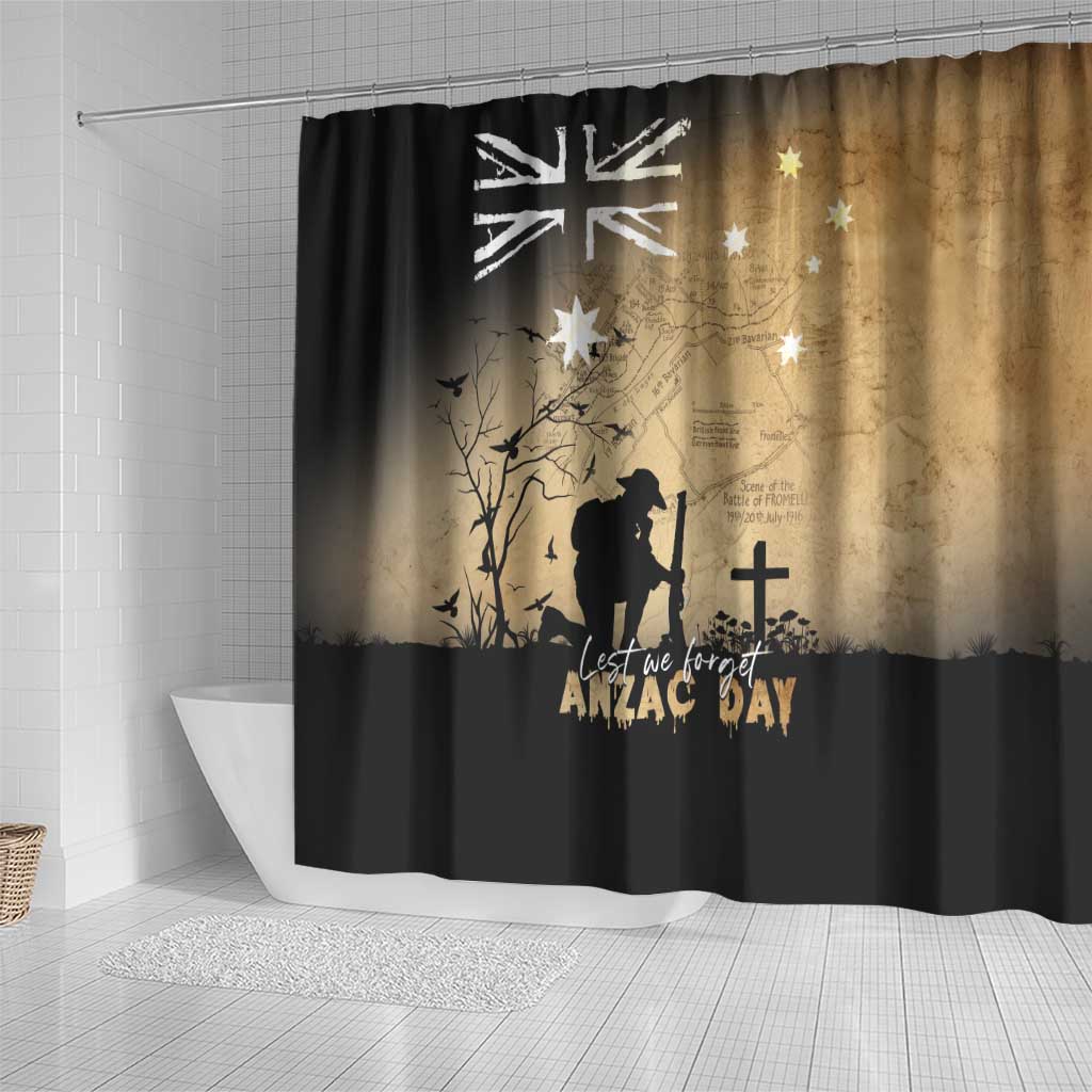 Australia ANZAC Day Shower Curtain Battle Of Fromelles Lest We Forget