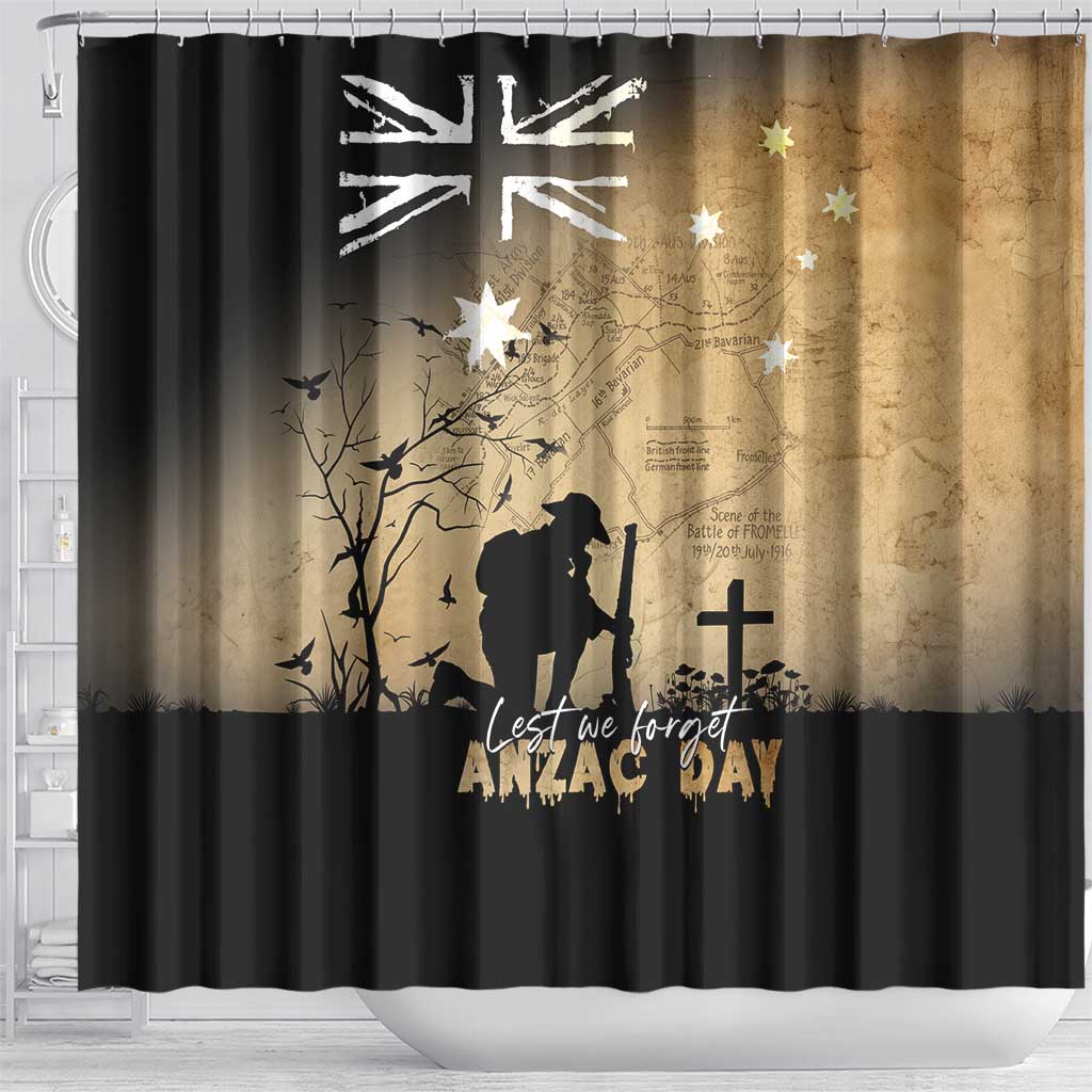 Australia ANZAC Day Shower Curtain Battle Of Fromelles Lest We Forget