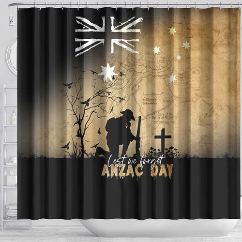 Australia ANZAC Day Shower Curtain Battle Of Fromelles Lest We Forget