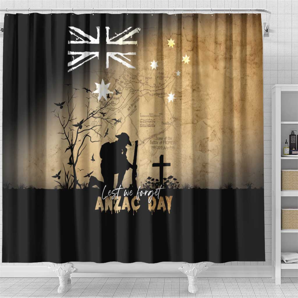 Australia ANZAC Day Shower Curtain Battle Of Fromelles Lest We Forget