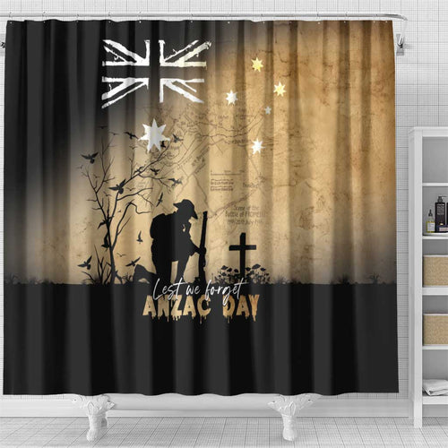 Australia ANZAC Day Shower Curtain Battle Of Fromelles Lest We Forget