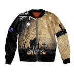 Australia ANZAC Day Sleeve Zip Bomber Jacket Battle Of Fromelles Lest We Forget