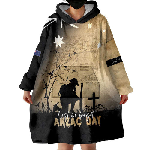 Australia ANZAC Day Wearable Blanket Hoodie Battle Of Fromelles Lest We Forget