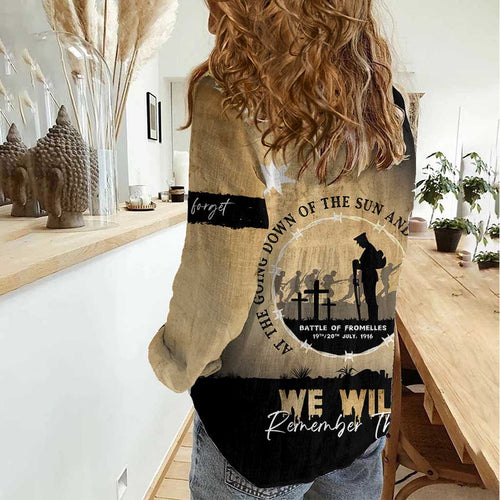 Australia ANZAC Day Women Casual Shirt Battle Of Fromelles Lest We Forget