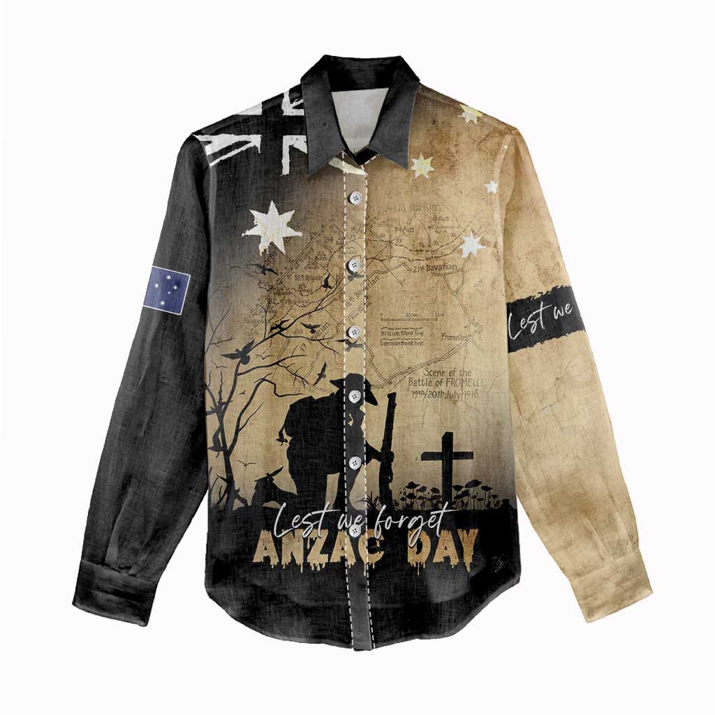 Australia ANZAC Day Women Casual Shirt Battle Of Fromelles Lest We Forget