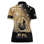 Australia ANZAC Day Women Polo Shirt Battle Of Fromelles Lest We Forget