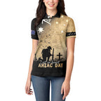 Australia ANZAC Day Women Polo Shirt Battle Of Fromelles Lest We Forget