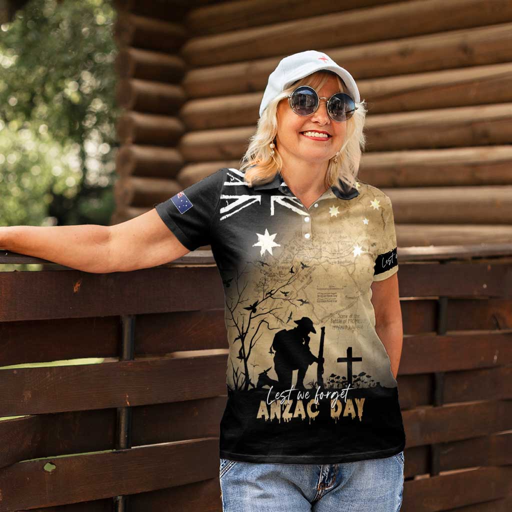 Australia ANZAC Day Women Polo Shirt Battle Of Fromelles Lest We Forget