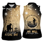 Australia ANZAC Day Women Sleeveless Polo Shirt Battle Of Fromelles Lest We Forget