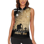 Australia ANZAC Day Women Sleeveless Polo Shirt Battle Of Fromelles Lest We Forget