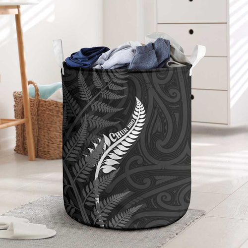 New Zealand Chur Bro Laundry Basket Maori Koru With Silver Fern