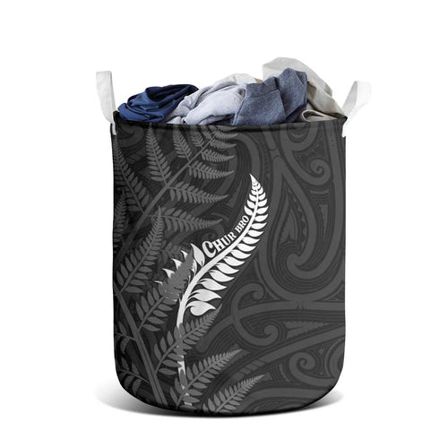 New Zealand Chur Bro Laundry Basket Maori Koru With Silver Fern