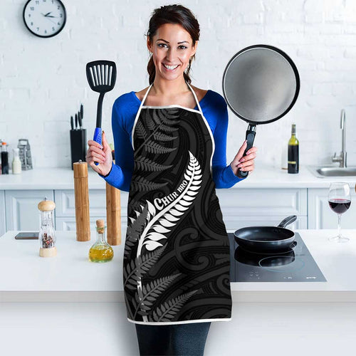 New Zealand Chur Bro Apron Maori Koru With Silver Fern
