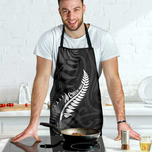 New Zealand Chur Bro Apron Maori Koru With Silver Fern