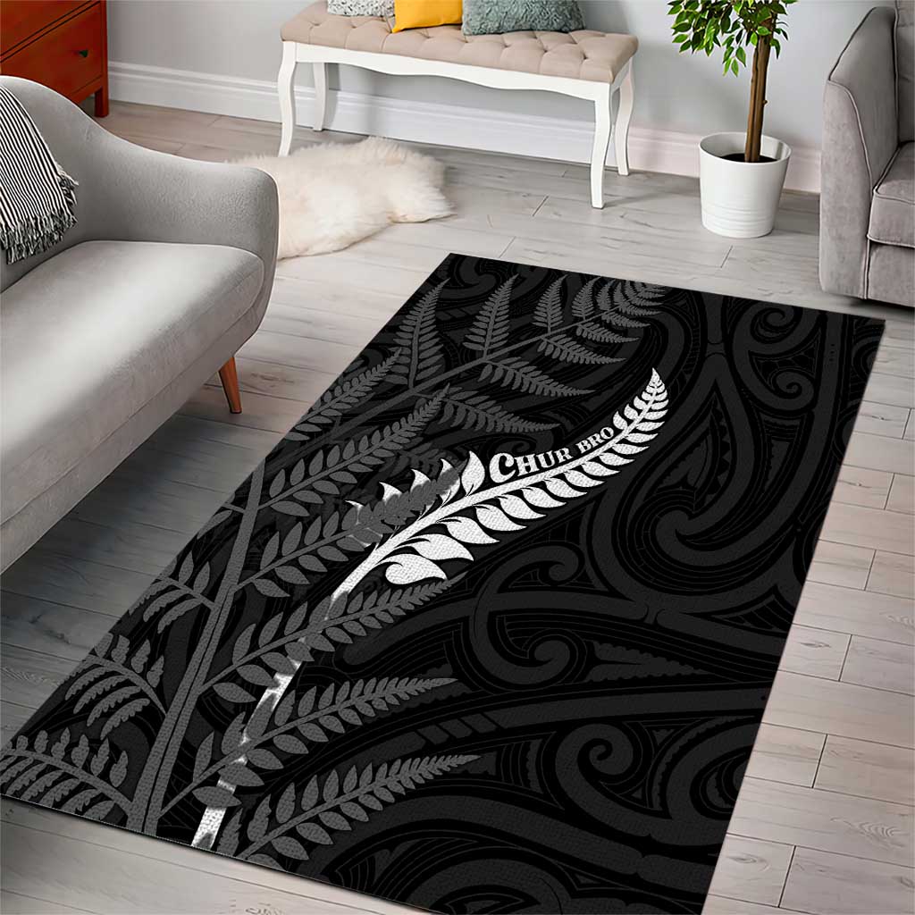 New Zealand Chur Bro Area Rug Maori Koru With Silver Fern