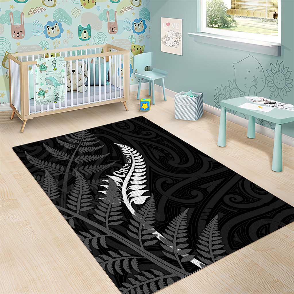 New Zealand Chur Bro Area Rug Maori Koru With Silver Fern