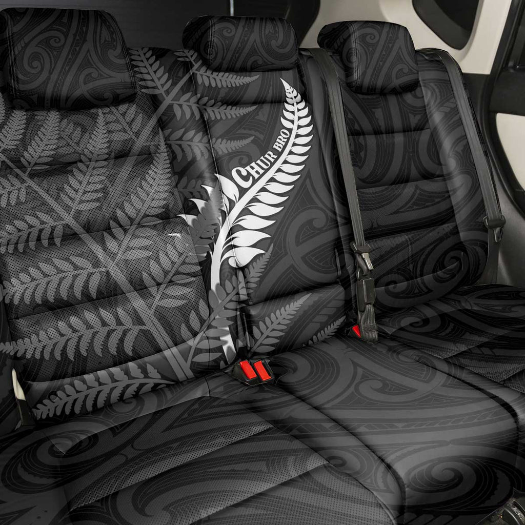 New Zealand Chur Bro Back Car Seat Cover Maori Koru With Silver Fern