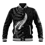 Personalised New Zealand Chur Bro Baseball Jacket Maori Koru With Silver Fern