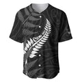 Personalised New Zealand Chur Bro Baseball Jersey Maori Koru With Silver Fern