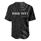 Personalised New Zealand Chur Bro Baseball Jersey Maori Koru With Silver Fern