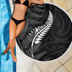 New Zealand Chur Bro Beach Blanket Maori Koru With Silver Fern