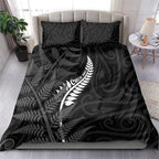 New Zealand Chur Bro Bedding Set Maori Koru With Silver Fern