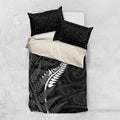 New Zealand Chur Bro Bedding Set Maori Koru With Silver Fern