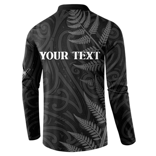 Personalised New Zealand Chur Bro Button Sweatshirt Maori Koru With Silver Fern