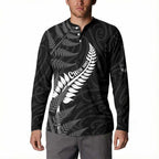 Personalised New Zealand Chur Bro Button Sweatshirt Maori Koru With Silver Fern