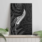 New Zealand Chur Bro Canvas Wall Art Maori Koru With Silver Fern