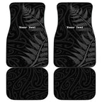 Personalised New Zealand Chur Bro Car Mats Maori Koru With Silver Fern