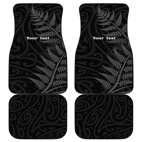 Personalised New Zealand Chur Bro Car Mats Maori Koru With Silver Fern