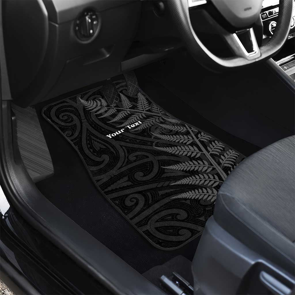 Personalised New Zealand Chur Bro Car Mats Maori Koru With Silver Fern