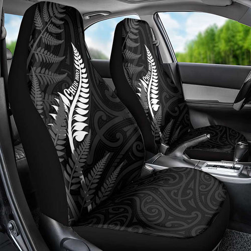 New Zealand Chur Bro Car Seat Cover Maori Koru With Silver Fern