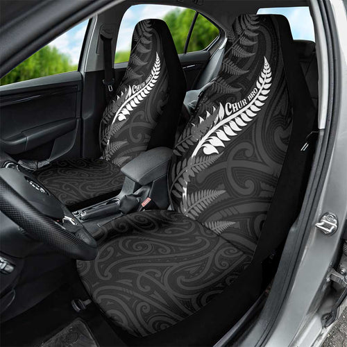 New Zealand Chur Bro Car Seat Cover Maori Koru With Silver Fern