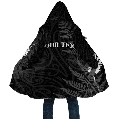 Personalised New Zealand Chur Bro Cloak Maori Koru With Silver Fern