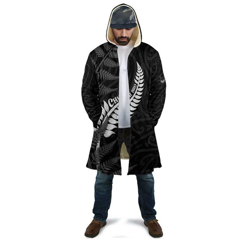 Personalised New Zealand Chur Bro Cloak Maori Koru With Silver Fern