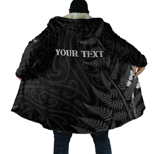 Personalised New Zealand Chur Bro Cloak Maori Koru With Silver Fern