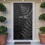 Personalised New Zealand Chur Bro Door Cover Maori Koru With Silver Fern