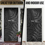 Personalised New Zealand Chur Bro Door Cover Maori Koru With Silver Fern