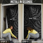 Personalised New Zealand Chur Bro Door Cover Maori Koru With Silver Fern