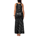 Personalised New Zealand Chur Bro Family Matching Tank Maxi Dress and Hawaiian Shirt Maori Koru With Silver Fern