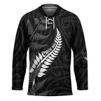 Personalised New Zealand Chur Bro Hockey Jersey Maori Koru With Silver Fern