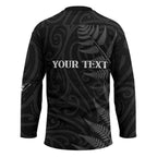 Personalised New Zealand Chur Bro Hockey Jersey Maori Koru With Silver Fern